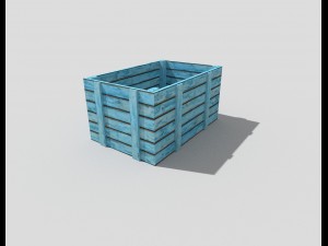 low poly wooden crate 3D मॉडल