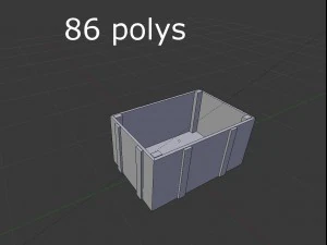 caixa de madeira baixa poli Modelo 3D