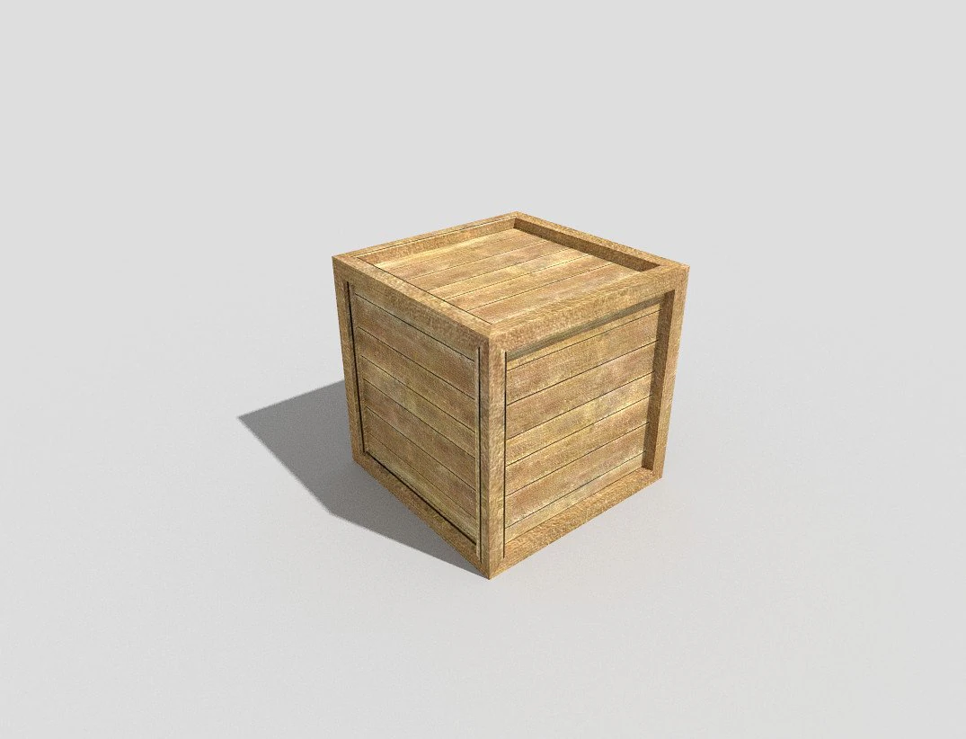 low poly wooden crate 3D Model .c4d .max .obj .3ds .fbx .stl .blend 