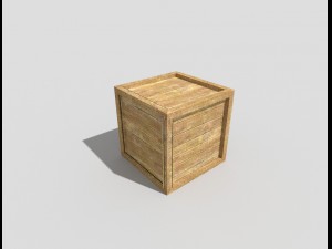 low poly wooden crate 3D Модель