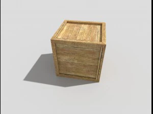 low poly wooden crate 3D Model