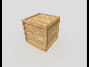 low poly wooden crate 3D Model