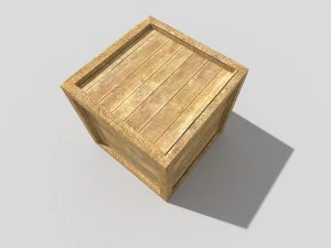 low poly wooden crate 3D Model