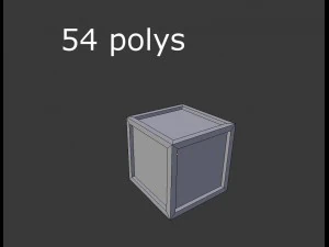low poly wooden crate 3D Model