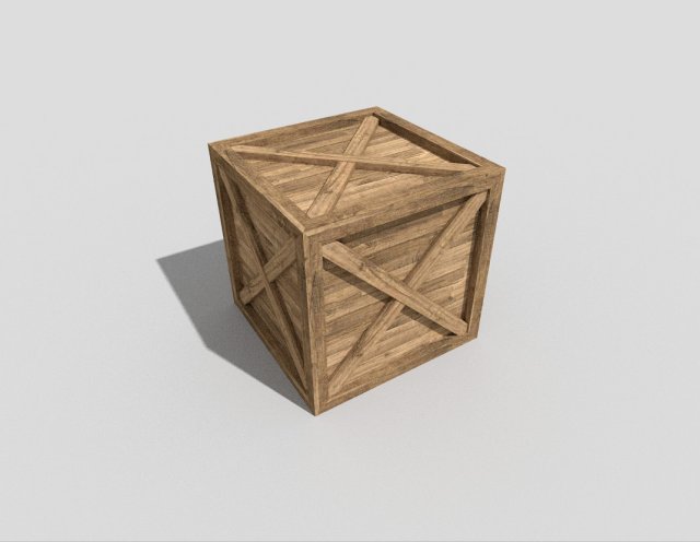 low poly wooden crate 3D 模型 .c4d .max .obj .3ds .fbx .stl .blend 