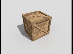 low poly wooden crate 3D Модель