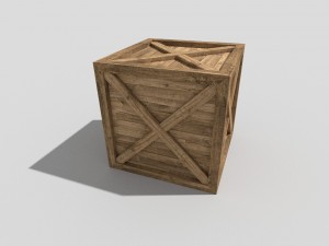 low poly wooden crate 3D 模型