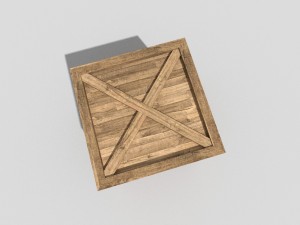 low poly wooden crate 3D 模型
