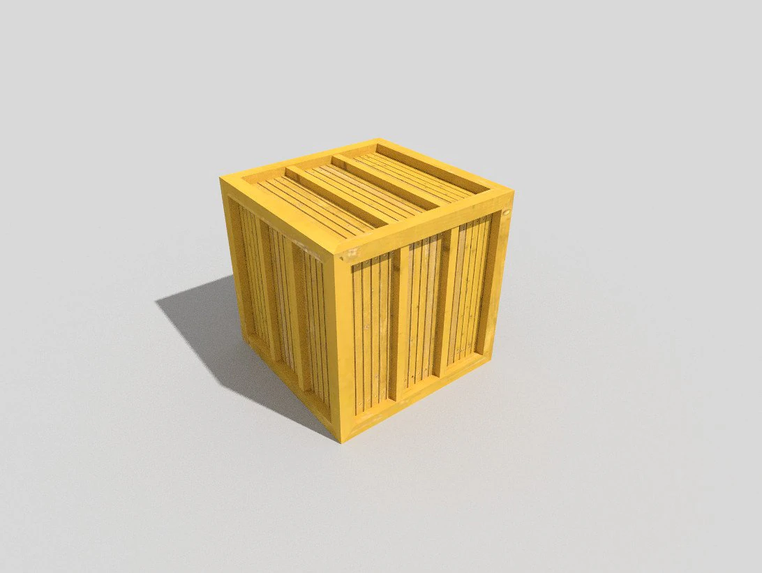 low poly wooden crate 3D Model .c4d .max .obj .3ds .fbx .stl .blend