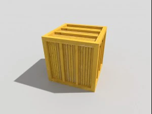 low poly wooden crate 3D Model
