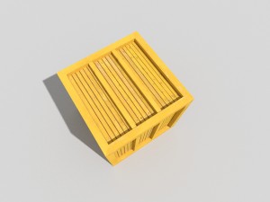 low poly wooden crate 3D मॉडल