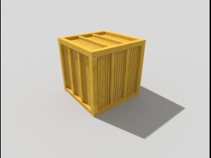 low poly wooden crate 3D मॉडल