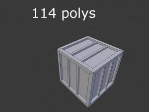 low poly wooden crate 3D Model
