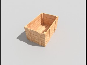 low poly wooden crate 3D मॉडल