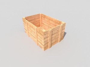 low poly wooden crate 3D मॉडल