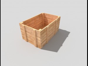low poly wooden crate 3D मॉडल
