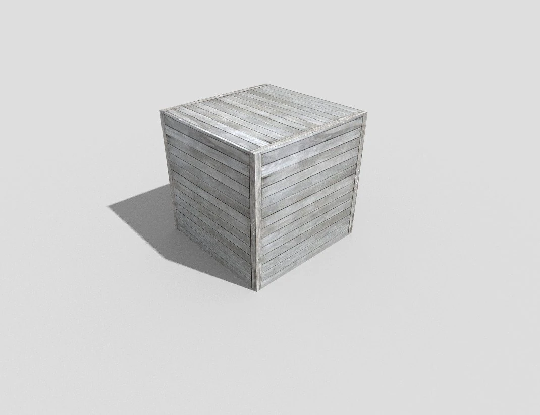 low poly wooden crate 3D Model .c4d .max .obj .3ds .fbx .stl .blend