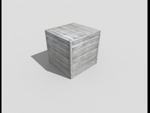 low poly wooden crate 3D Model