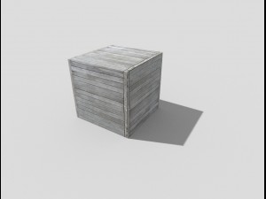 low poly wooden crate 3D Model