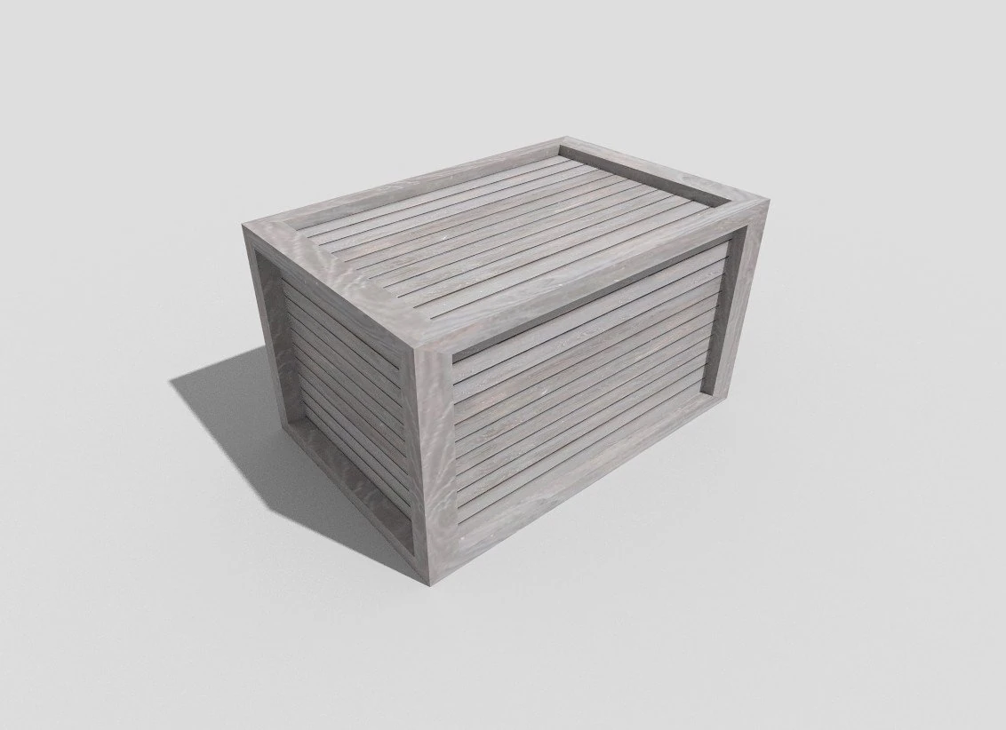 low poly wooden crate 3D Model .c4d .max .obj .3ds .fbx .stl .blend