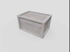 low poly wooden crate Modelo 3D