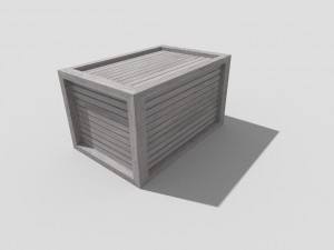 low poly wooden crate Modelo 3D