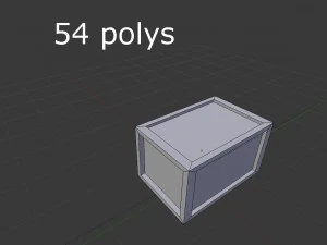 low poly wooden crate 3D Model