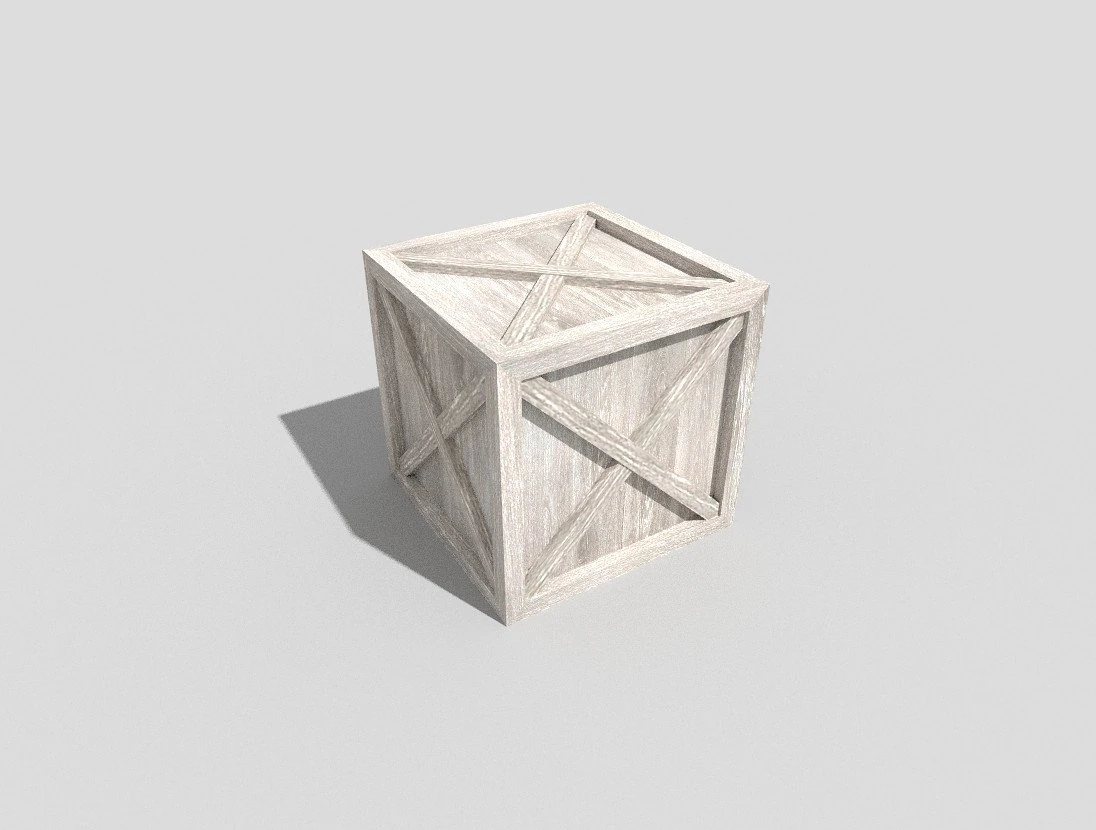 low poly wooden crate 3D Model .c4d .max .obj .3ds .fbx .stl .blend