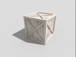 low poly wooden crate 3Dモデル