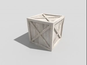 low poly wooden crate 3D Model
