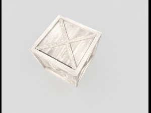 low poly wooden crate 3D Model