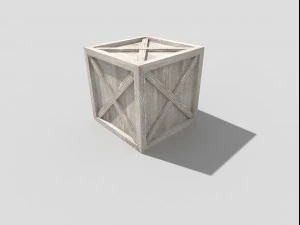 low poly wooden crate 3D Model