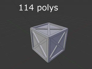 low poly wooden crate 3D Model