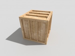 low poly wooden crate Modelo 3D