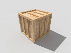 low poly wooden crate Modelo 3D