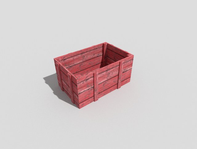 low poly wooden crate 3D Модель .c4d .max .obj .3ds .fbx .stl .blend 