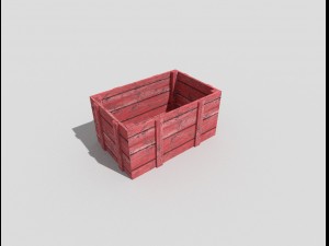 low poly wooden crate 3D Model
