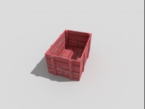 low poly wooden crate 3D Модель