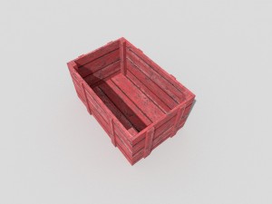 low poly wooden crate 3D Модель