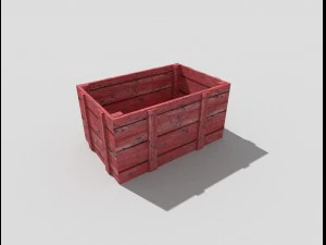 caixa de madeira baixa poli Modelo 3D