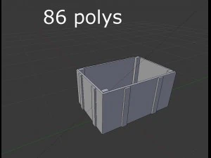 caixa de madeira baixa poli Modelo 3D