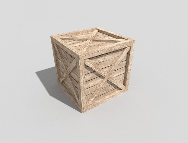 low poly wooden crate 3D Model .c4d .max .obj .3ds .fbx .stl .blend 