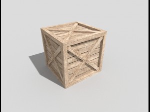 low poly wooden crate 3D Model