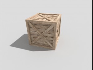 low poly wooden crate 3D Model