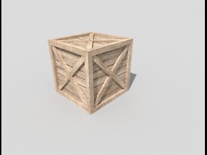 low poly wooden crate 3D Model