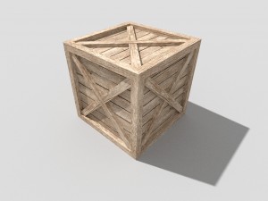 low poly wooden crate 3D Model