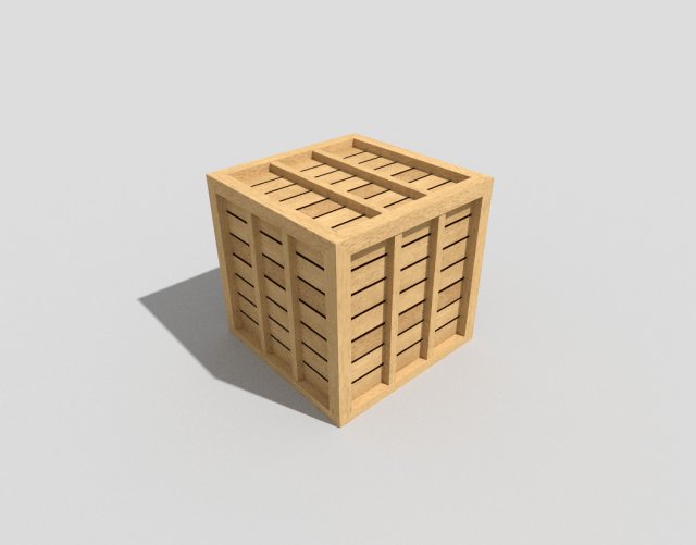 low poly wooden crate Modelo 3D .c4d .max .obj .3ds .fbx .stl .blend 