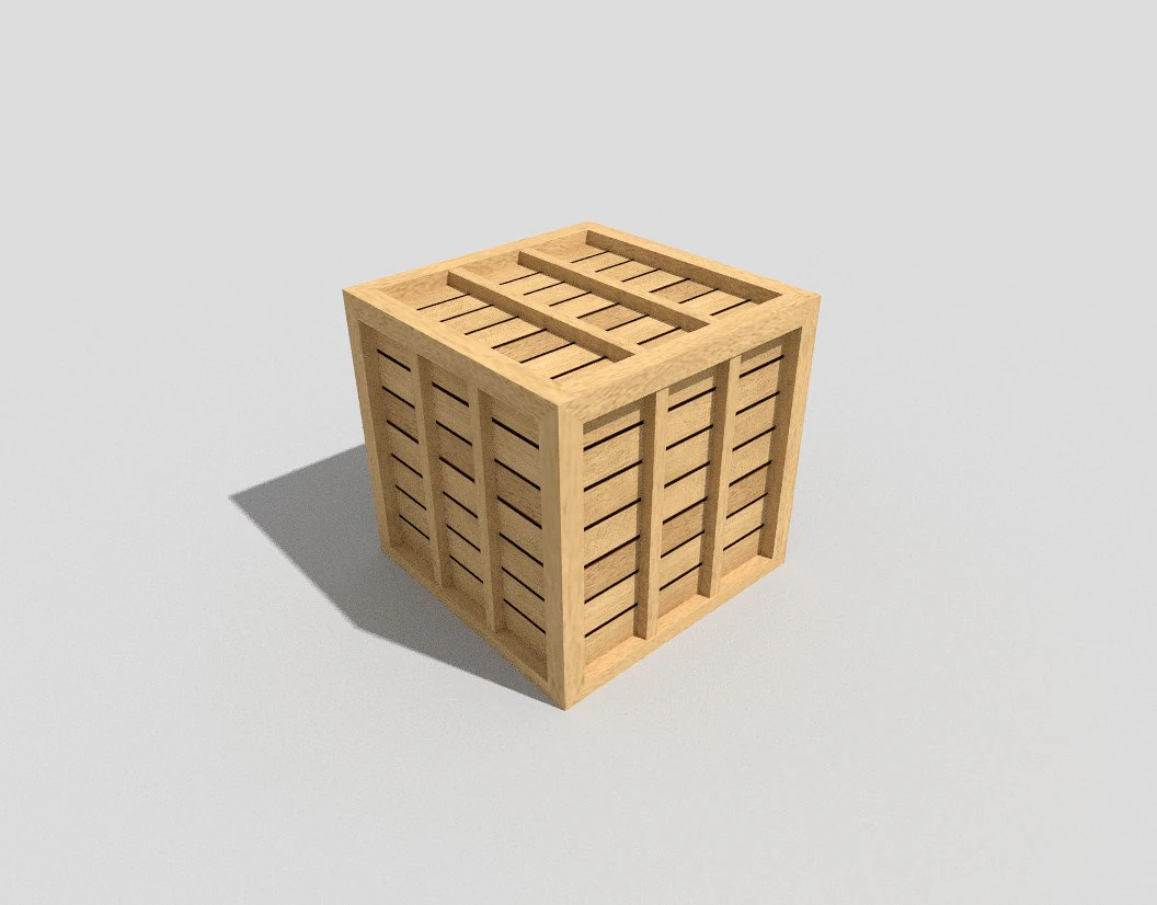 low poly wooden crate 3D Model .c4d .max .obj .3ds .fbx .stl .blend 
