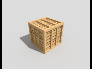 low poly wooden crate 3D Model