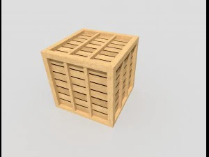 low poly wooden crate 3D Model